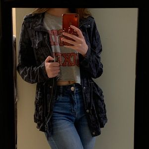 Navy camo print jacket